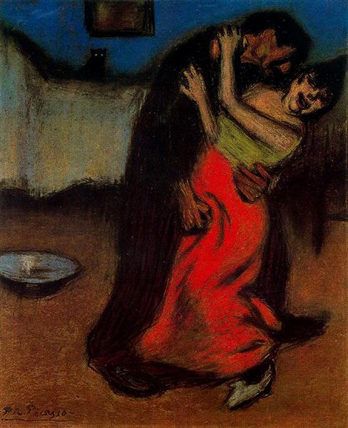 Pablo Picasso Classical Oil Paintings The Brutal Embrace - Click Image to Close